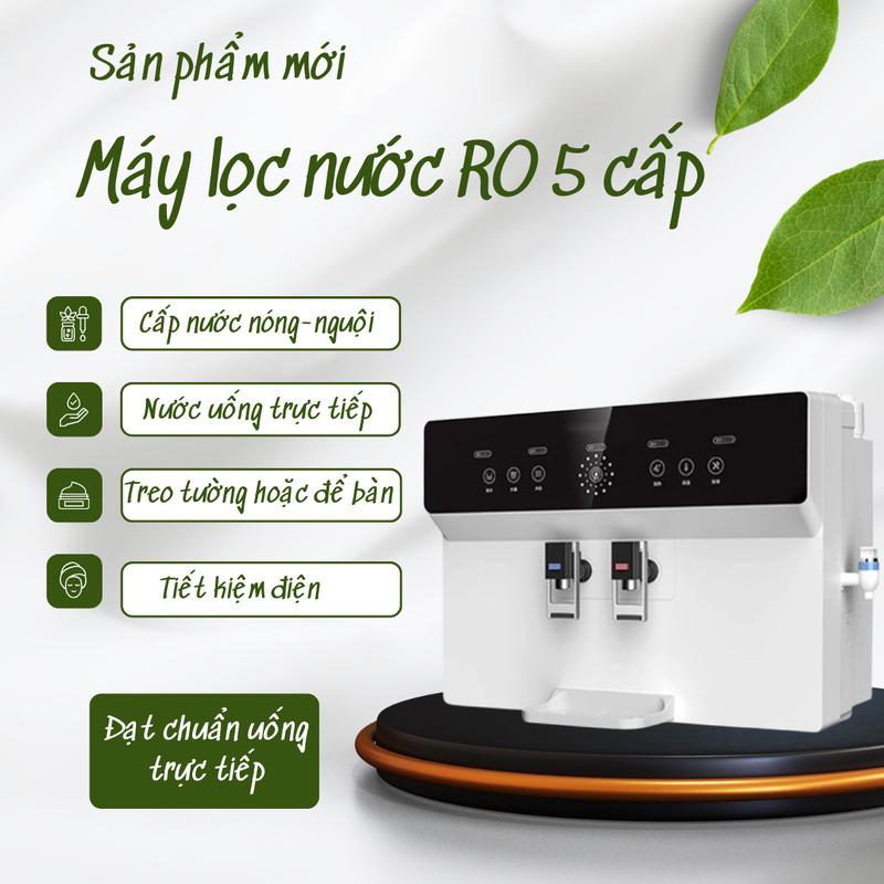 Máy lọc nước nóng nguội lạnh 5 cấp lọc, máy lọc nước RO, lọc nước uống tại vòi, máy lọc nước để bàn