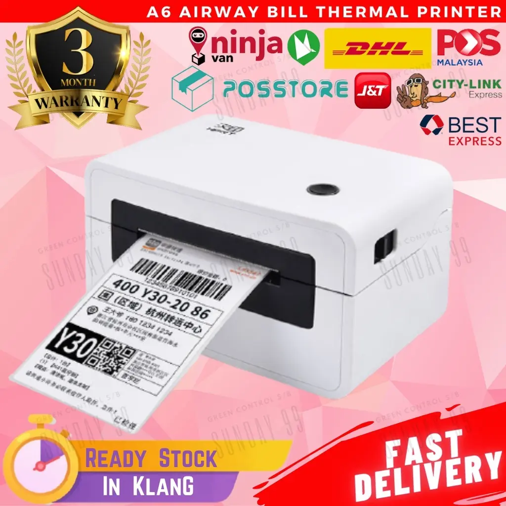 3 in 1 Bluetooth Shipping Label Thermal Printer A6 Size Waybill AWB ...