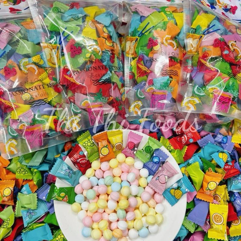  Kẹo Ngậm 12 Vị Trái Cây   1kg   - Kẹo Caffe 8 Vị - Kẹo Trà Sữa 3 Vị- Thi Thi Foods Candy Viên Kẹo Snack Ăn Vặt 