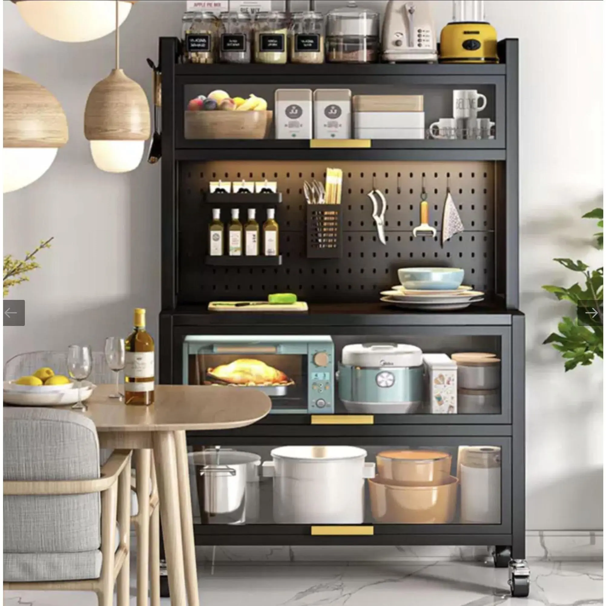 Kệ tủ bếp siêu to 5 tầng ngang 100cm Xfurniture S031 - hàng nhập khẩu Kitchen tủ đồ ăn