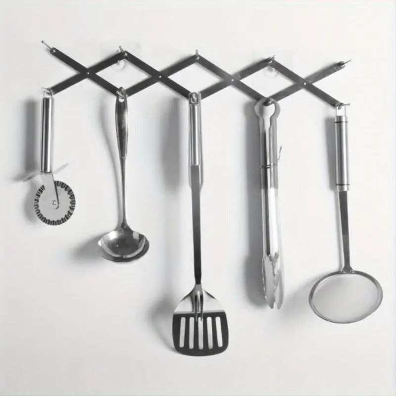 Multifunctional Lid Holder, 1 Count Retractable Pot Lid Holder, Kitchen Drain Rack, Storage Rack, Pot Lid Organization 4