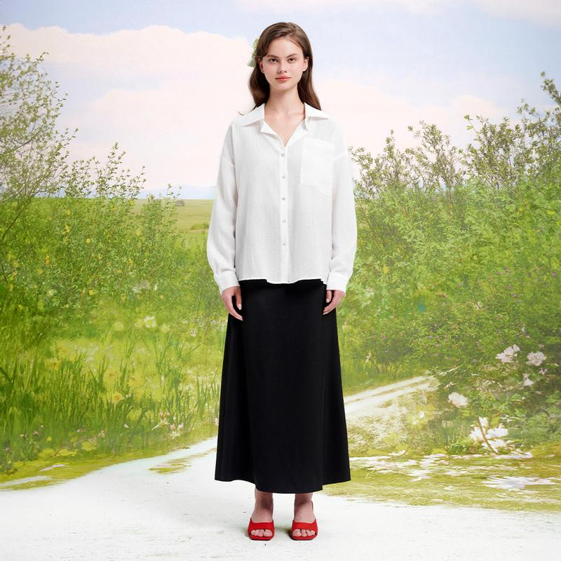 DOTTIE - Chân váy maxi vải satin - S0168 - chân váy nữ