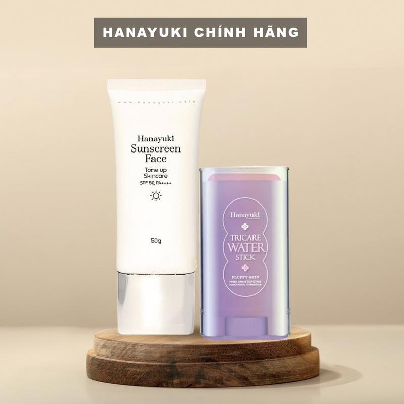 Dưỡng Da Dạng Lăn Cấp Ẩm Và Kem Chống Nắng Nâng Tông Cho Mặt Hanayuki Làm Đẹp Da Dưỡng Ẩm Da