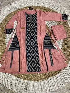 Gamis Amanda Nabila Kids Rayon Twill Premium Mix Kain Tenun Troso Motif Dan Warna Troso Random