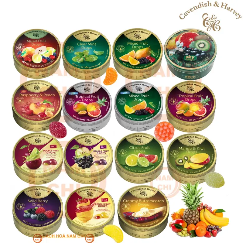 KẸO NGẬM TRÁI CÂY CAVENDISH & HARVEY HÀNG ĐỨC HỘP 200G NGON NGỌT GIÀU DINH DƯỠNG (HÀNG TẾT SIÊU ĐẸP) 0