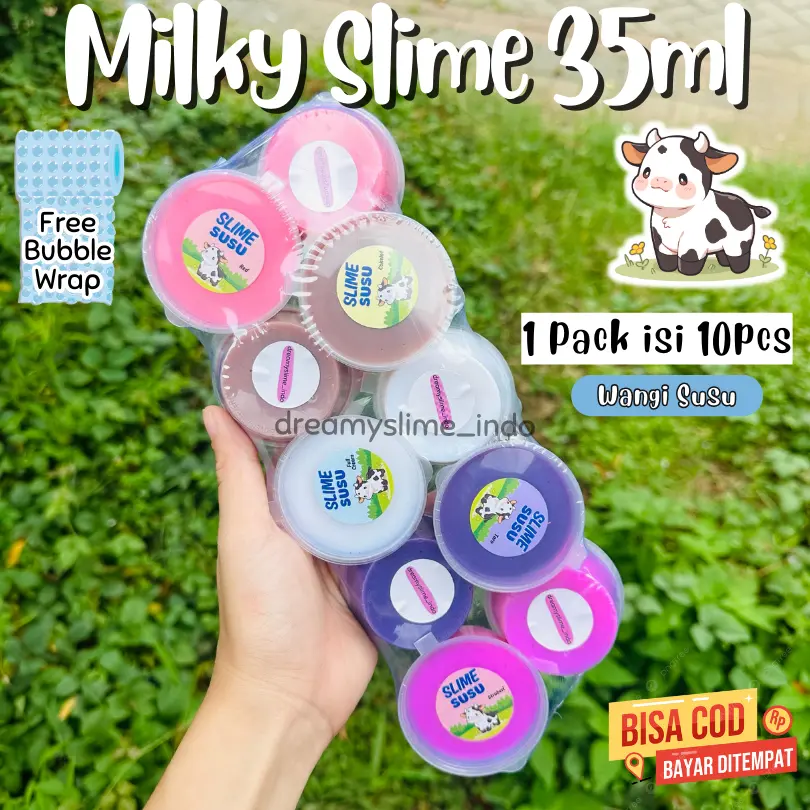 (10 PCS) SLIME SUSU 35ML MURAH / SLIME MURAH / MILKY SLIME MURAH ISI 10 / GROSIR SLIME