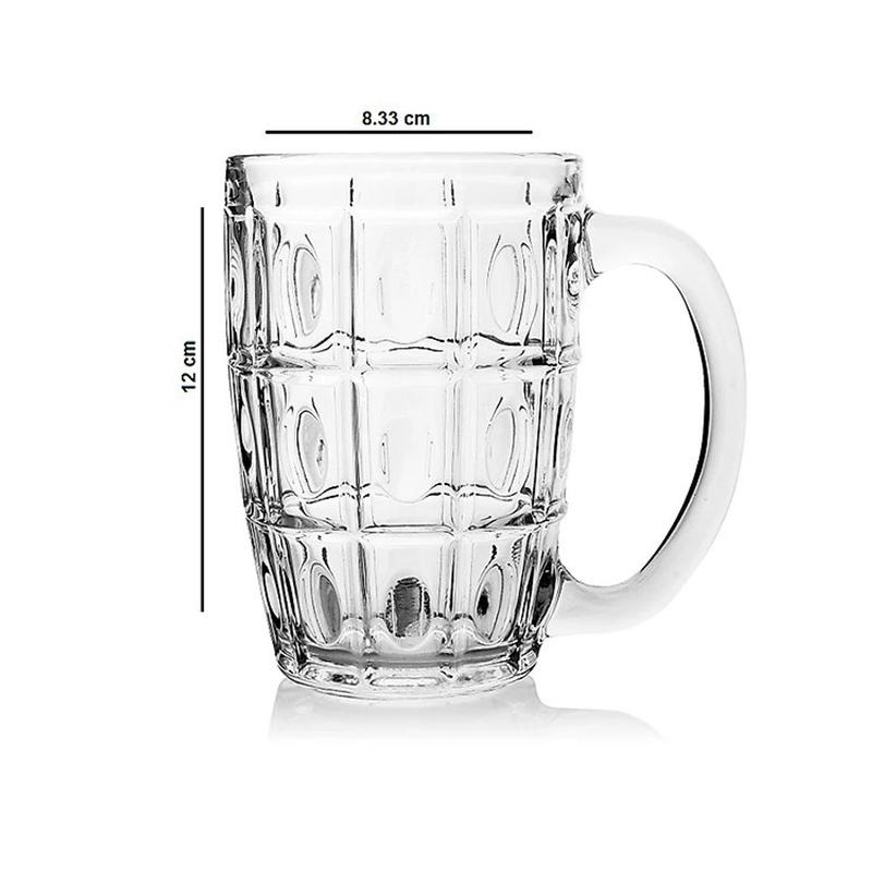 Bộ 6 Ly Có Quai 410ML PCD10007 – Ly Uống Bia Thủy Tinh Dày Dặn Sang Trọng