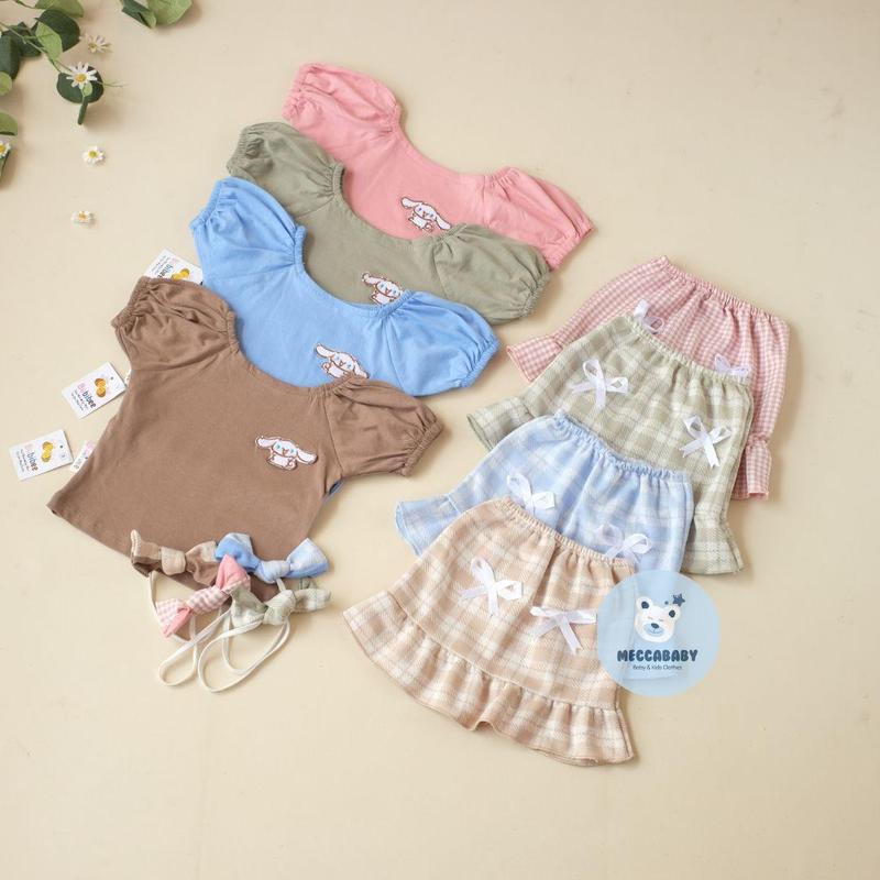 PROMO 4.4 Meccababy  Setelan Rok Anak perempuan bayi lucu free headband/Setelan bayi lucu bbb cinamoro 1