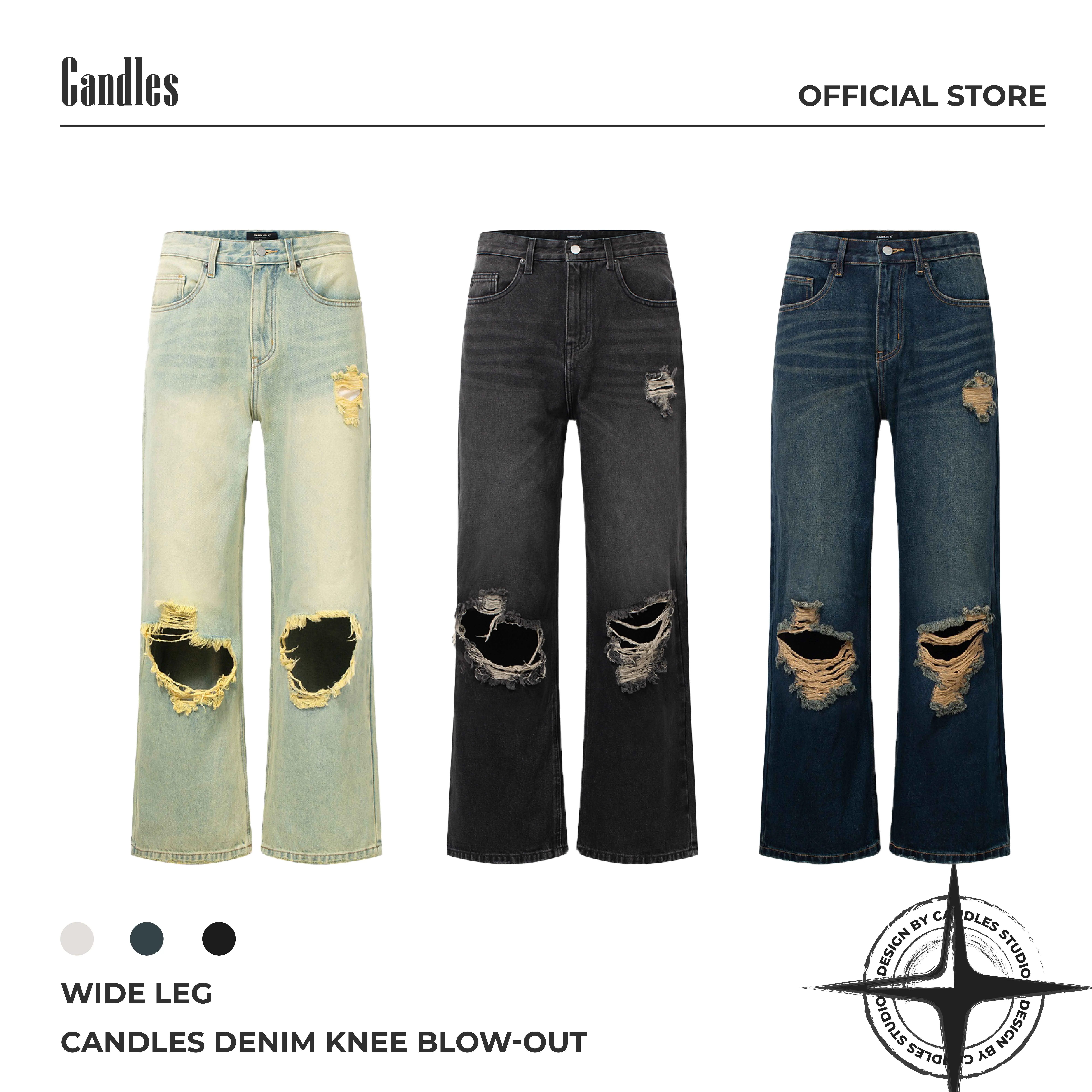 Quần Candles Denim Knee Blow-out