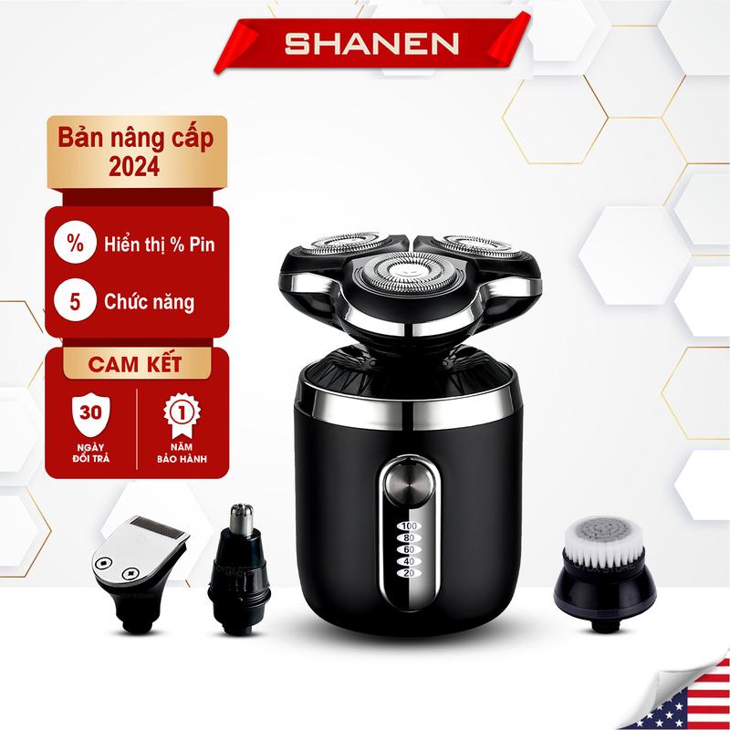 Máy cạo râu mini 3 lưỡi chính hãng SHANEN, Tỉa lông mũi tiện lợi, Rửa mặt êm ái thoải mái