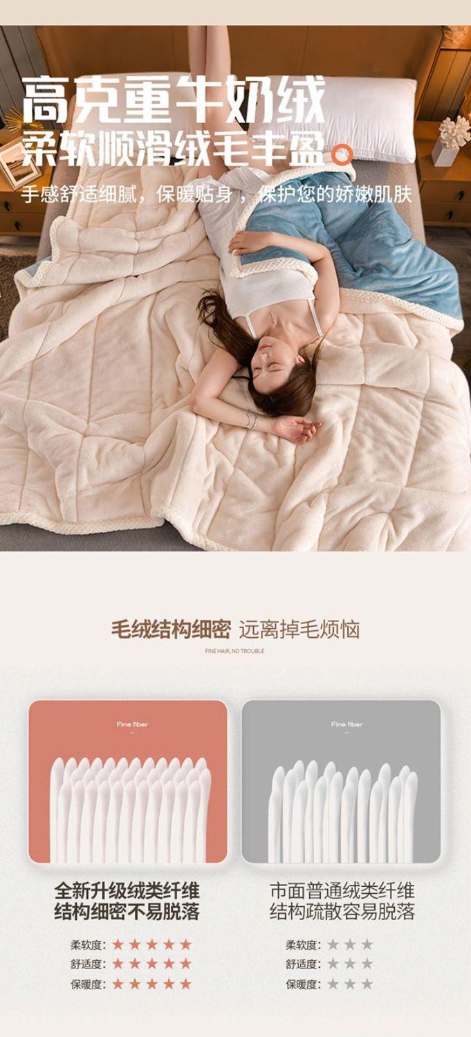 Product Introduction of Chăn, Ba Lớp, Lót Lông Cừu, Chăn Dày, Chăn Nhung Hai Mặt, Thích Hợp Cho Mùa Thu Và Mùa Đông, Làm Bằng vải lông cừu Berber, Có Thể Được Sử Dụng Làm Ga Trải Giường, Ấm Áp, Lý Tưởng Cho Ký Túc Xá 6