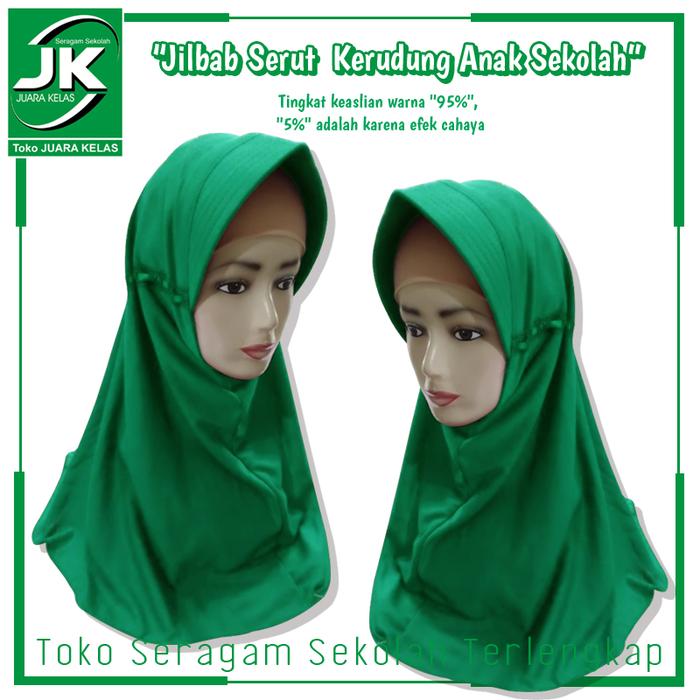 Gambar [JK] Jilbab Bergo Serut Polos Hijau - Kerudung Bergo Hijau Seragam Sekolah Mi dari Toko Juara Kelas Kota Tangerang Tokopedia
