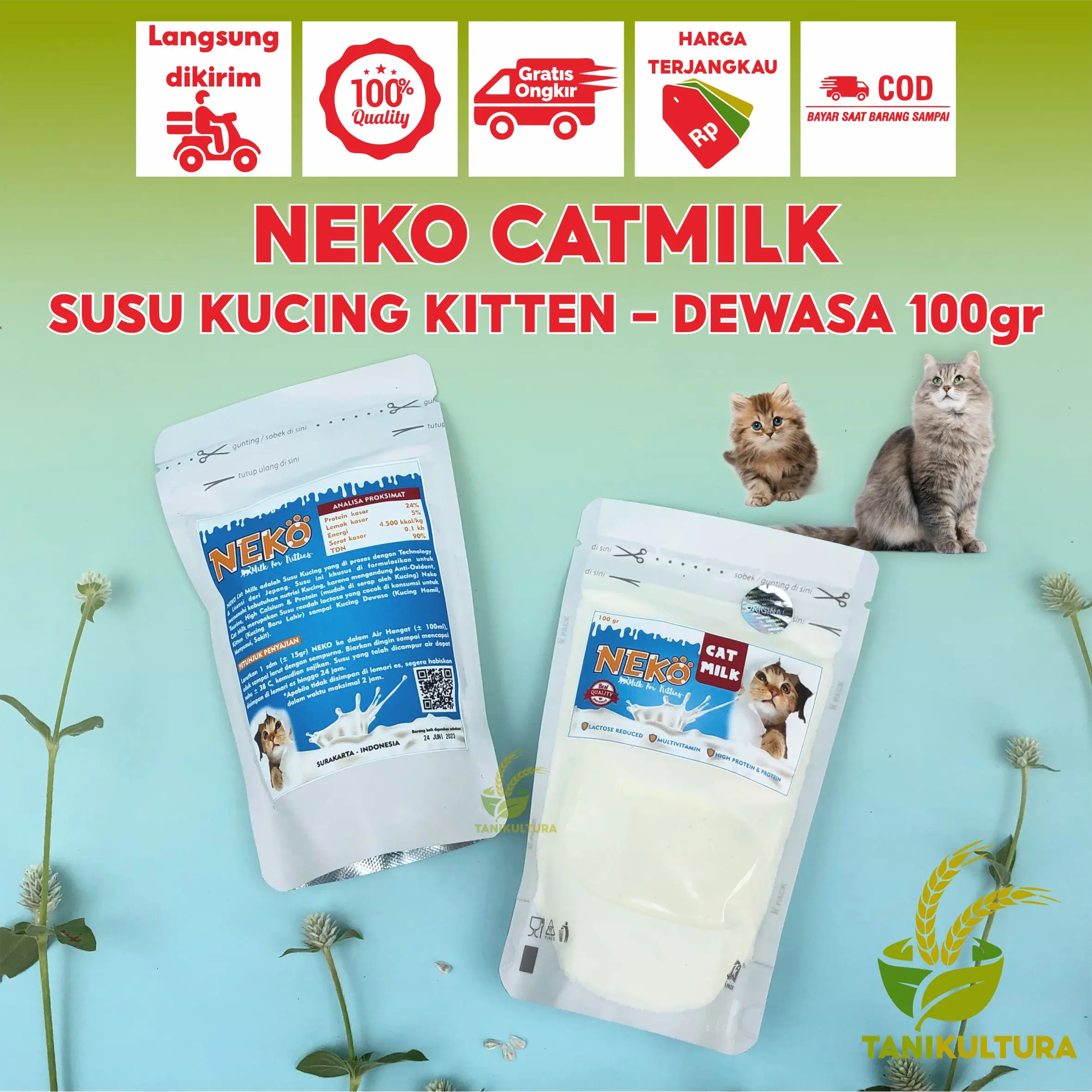 SUSU KUCING BAYI BARU LAHIR YANG BAGUS RECOMMENDED BIAR GEMUK 1 2 3 BULAN NEKO CATMILK MURAH 100GR GRATIS ONGKIR