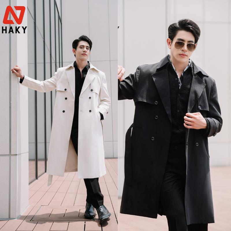 HK15 Áo Mangto Nam Kaki Dáng Dài Mangto Kaki 6 Cúc Chất Liệu Vải Kaki Cao Cấp HAKY Áo Khoác Măng Tô Có Túi Form Hàng Thiết Kế Có Đệm Vai HK15