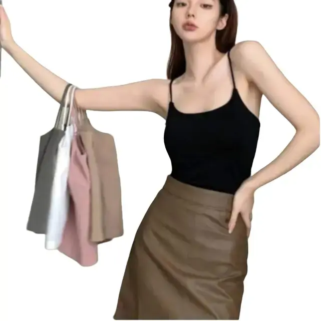 Áo bra 2 dây trơn mảnh có mút lót sẵn dễ mặc và mix đồ dành cho nữ 2865 HÀNG ĐẸP Cotton Women Top Ren tank ba 0