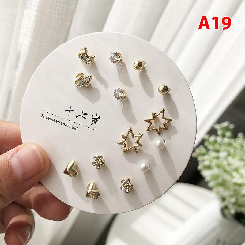 Product Introduction of Bộ Bông Tai Nữ Họa Tiết Nhỏ Thời Trang Hàn Quốc, 7 Đôi, Nhiều Đôi Bông Tai Đinh tán Hình Bướm Dễ Thương Hoa Hoa Tai Women Khuyên Tai 31