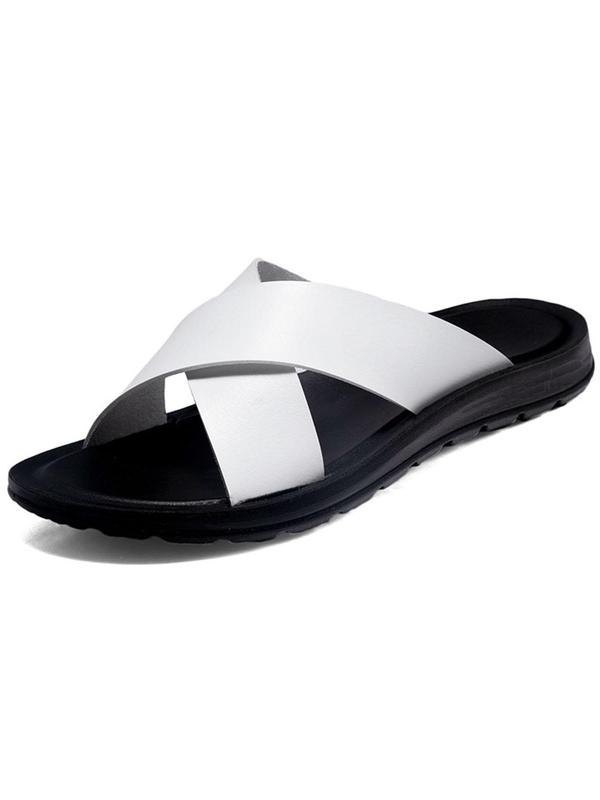 Men's Simple Plain Fashion Slippers (1 Pair), Casual Fashionable Wide Fit Slippers for Summer, Lightweight Breathable Non-slip Slippers for Indoor and Outdoor 6