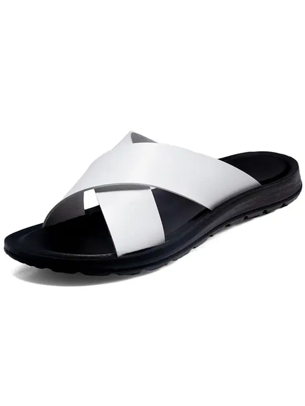 Men's Simple Plain Fashion Slippers (1 Pair), Casual Fashionable Wide Fit Slippers for Summer, Lightweight Breathable Non-slip Slippers for Indoor and Outdoor 6