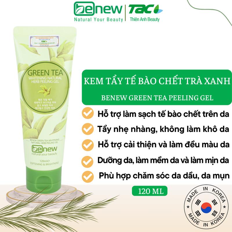 BENEW Kem tẩy tế bào chết tinh chất Trà Xanh 120ml - Benew Green Tea Whitening…