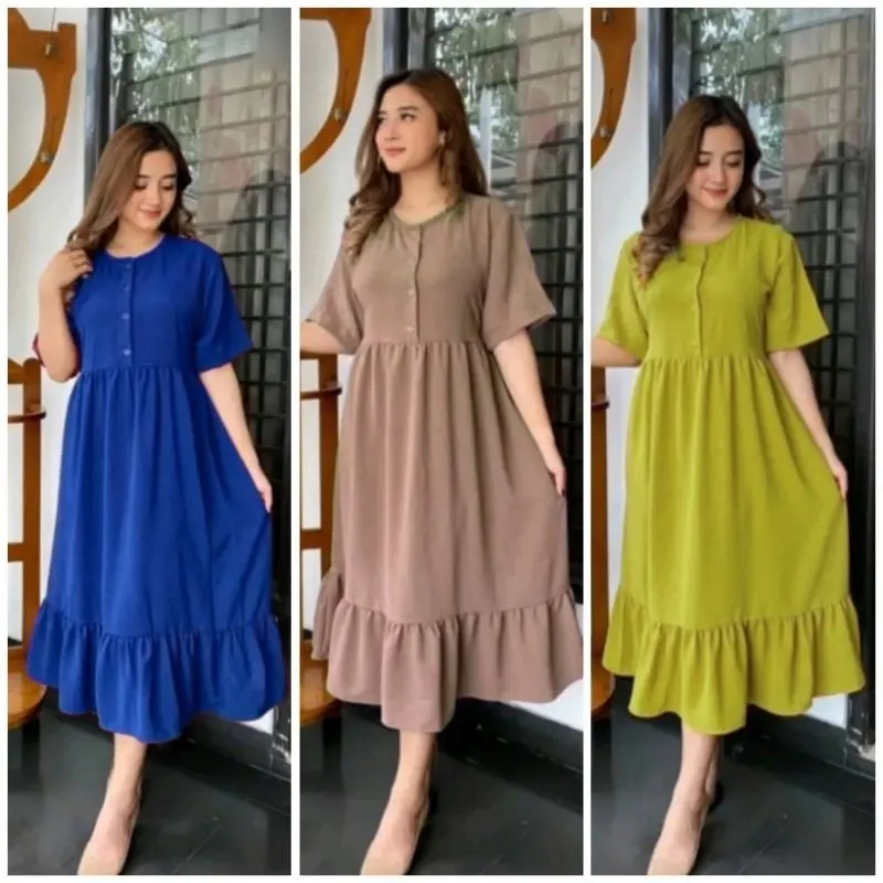 PAKET USAHA 3 PCS DASTER CRINKLE 100 RIBU DAPAT TIGA NADIRA DRESS KRINGKEL PREMIUM Airflow Busui 3