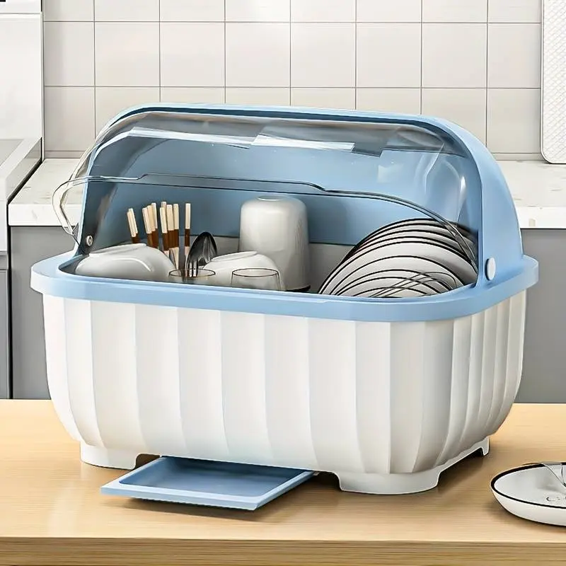 Kệ Úp Bát Đĩa Có Nắp Đậy Tránh Bụi Bẩn, Chạn Bát Bontra Nhựa Cao Cấp Kèm Khay Ráo Nước Kitchen Nhà Bếp