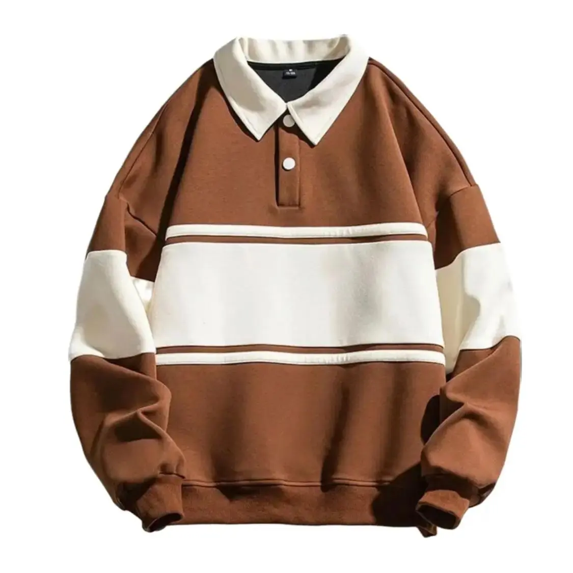 Sweater Rugby Vintage Switer Pria Wanita sweater RUGBY kancing ELEGAN KASUAL Pria dan wanita Knitwear Crewneck sweater hoodie cowok