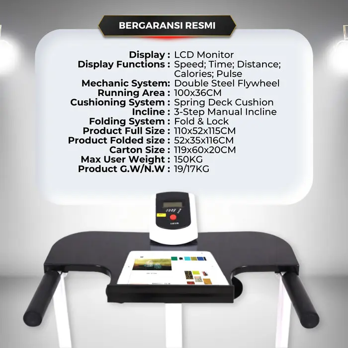 Manual Treadmill Redpanda 131 Super Murah Kokoh Kuat Multifunction - Hitam 6