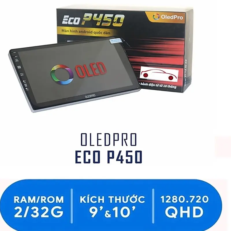 Màn hình Oled  P450 chip 8x ,màn hình Android Ô Tô, Android 9 In ,màn hình Ô Tô chạy Sim 4G 1