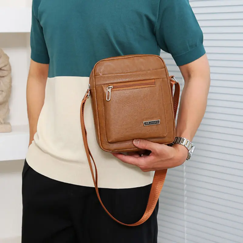 Men's Shoulder Bag Pu Leather Men Shoulder Bag Messenger Bag