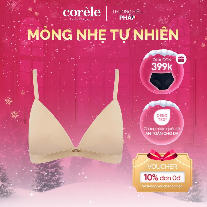  Áo ngực nữ cúp tam giác mỏng nhẹ không gọng mềm mại - Chuẩn an toàn quốc tế OEKO-TEX | Corèle Pháp 50137A 