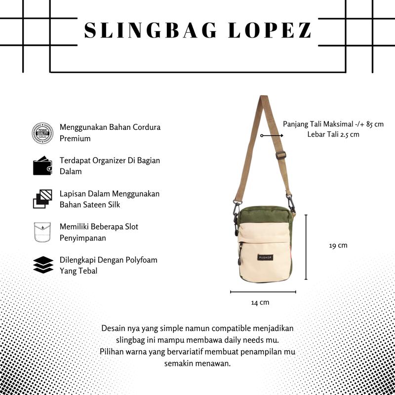 PUSHOP Tas Selempang Pria Wanita LOPEZ - Tas Selempang Kecil Pria Wanita Sling bag Mini Uniseks Kombinasi Warna Polos PUSHOP Tas Selempang Pria Wanita LOPEZ - Tas Selempang Kecil Pria Wanita Sling bag Mini Uniseks Kombinasi Warna Polos