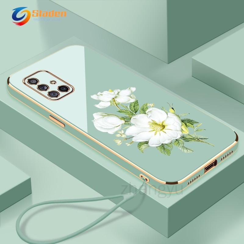 Ốp lưng Sladen-jasmine flowe Samsung A51, 4G, A71, 4G, A515F, A715F, M51, M52, M11, ốp điện thoại siêu mỏng, mạ điện mịn với cạnh góc phải, ốp điện thoại silicon chống sốc với hoa