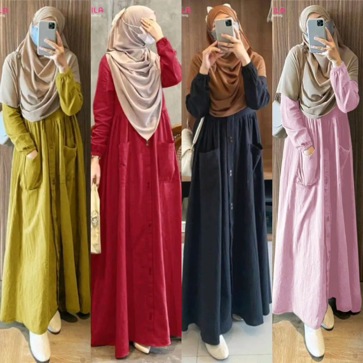 pocket dress polo linen ld 110-120