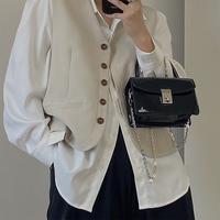 Gambar IELGY IELGY - Niche High-end Small Square Bag Women's New Patent Leather Fashion Chain Shoulder Messenger Bag Hitam Kulit Wanita  SS24 - hitam besar dari IELGY ID Kota Surabaya 3 Tokopedia