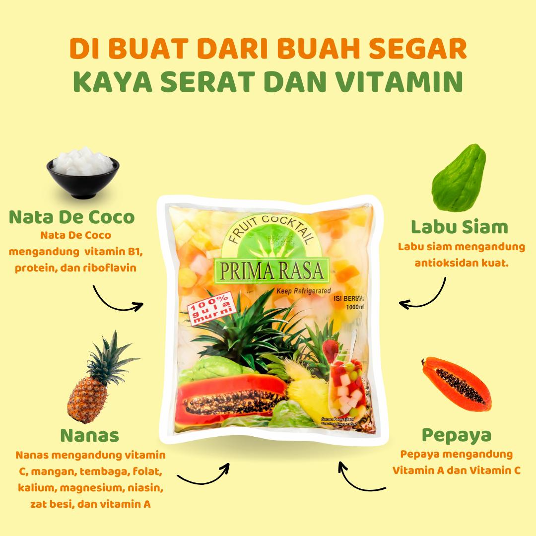 [1 DUS ] PRIMA RASA Fruit Cocktail 1000 ml Halal BPOM - 6 pcs - Shop ...