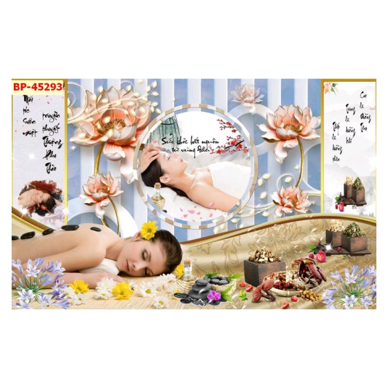  Tranh dán spa dưỡng sinh đông y Treo Tường Phòng Khách cửa sổ đá xám   5 mét Decor 