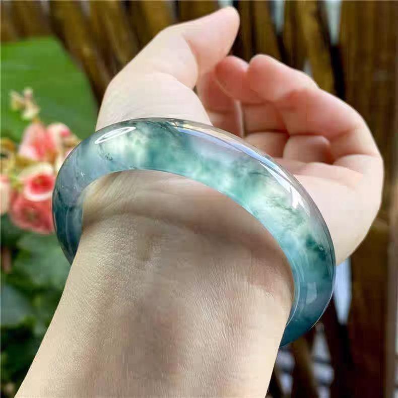 Vòng Tay Ngọc Bích, Jadeite Thay Thế, Loại Băng Ngọc Bích Dulong, Hoa Nổi, Đá Thạch Anh, Ngọc Bích, Vòng Tay Ngọc Bích 1