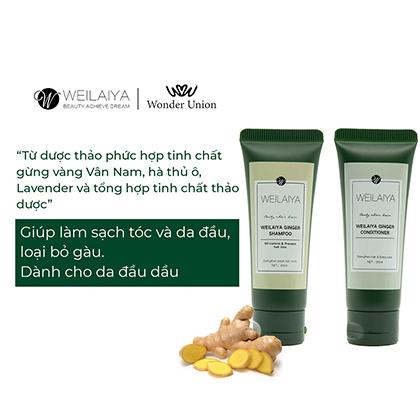  Bộ dầu gội xả gừng Weilaiya giảm rụng tóc Mini size 20ml 