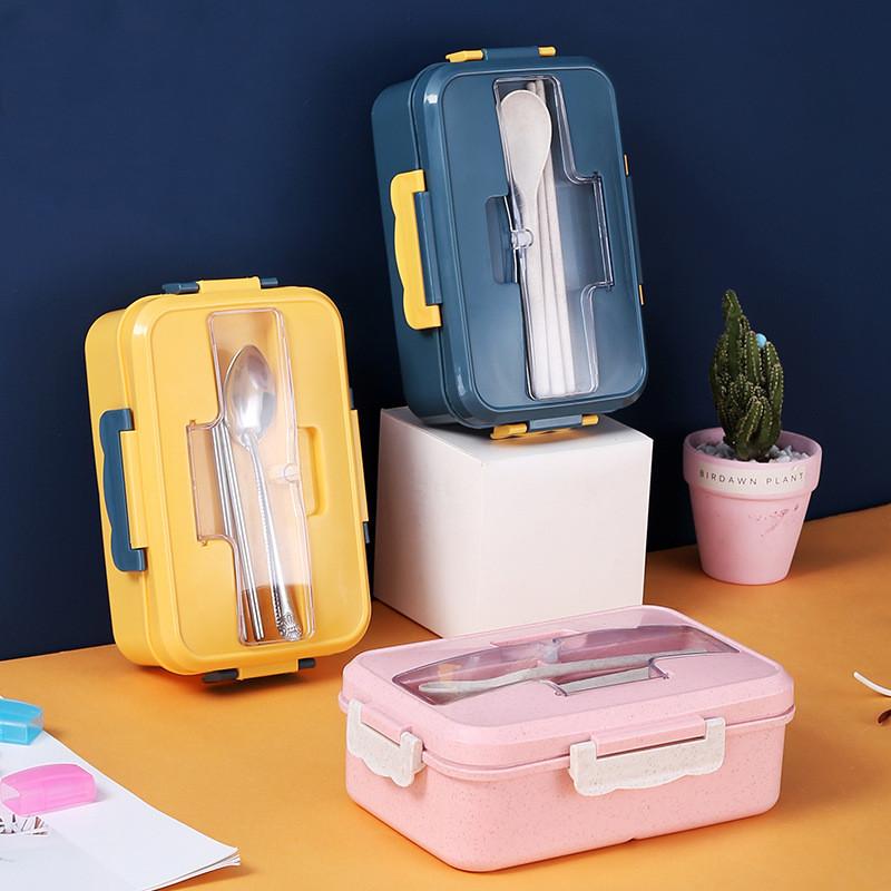 Pastel Color Lunch Box With Free Utensils Portable Food Storage ...