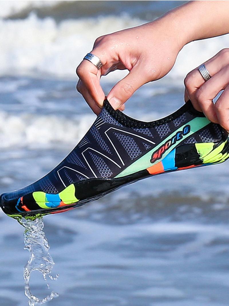 Product Introduction of Women's Striped Pattern Slip on River Trekking Shoes, Back To School Breathable Comfortable Sports Shoes for Outdoor Swimming, Water Shoes, Non-slip Quick Drying Swimming Shoes for All Seasons Beach Party 5