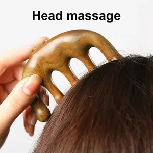 [Top Choice] Natural Gua Sha Massage Comb – Sandalwood Head Comb for Acupuncture Therapy and Scalp Relaxation