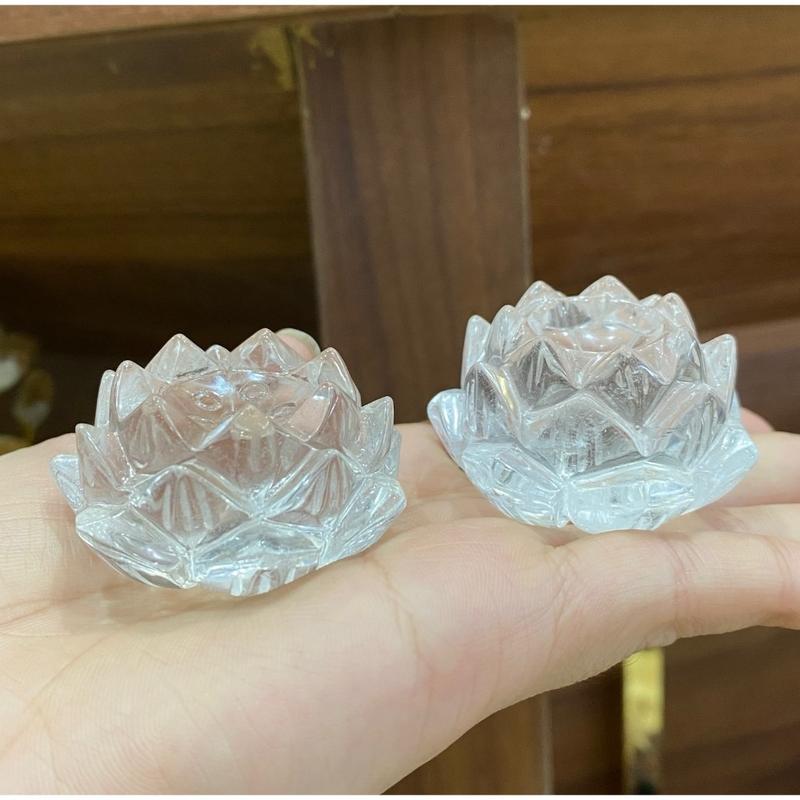 Hoa sen thạch anh trắng phong thuỷ.mang may mắn .tài lộc. Decor Decor Phòng 3