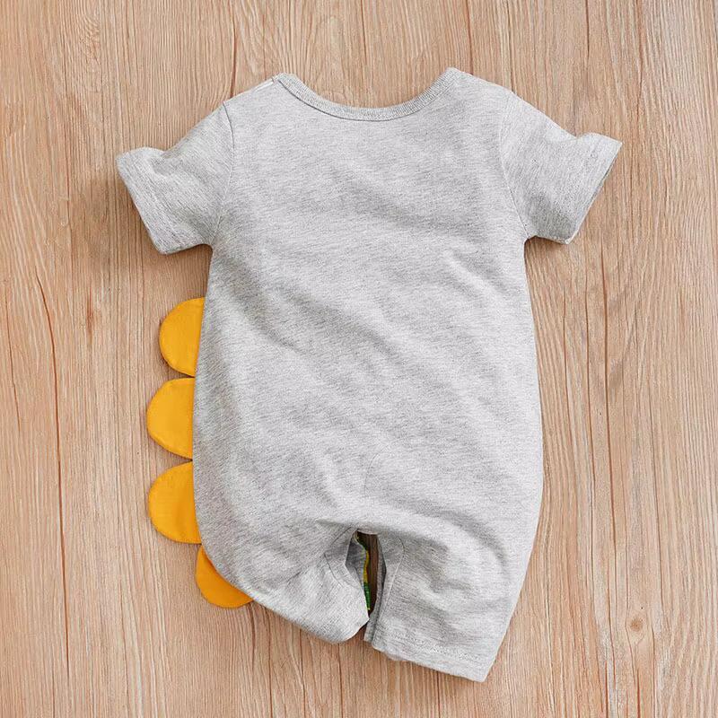 Summer Boys And Girls Cute Cartoon Crocodile 3d Printed Cotton Comfortable Casual Short Sleeve Baby Bodysuit 3