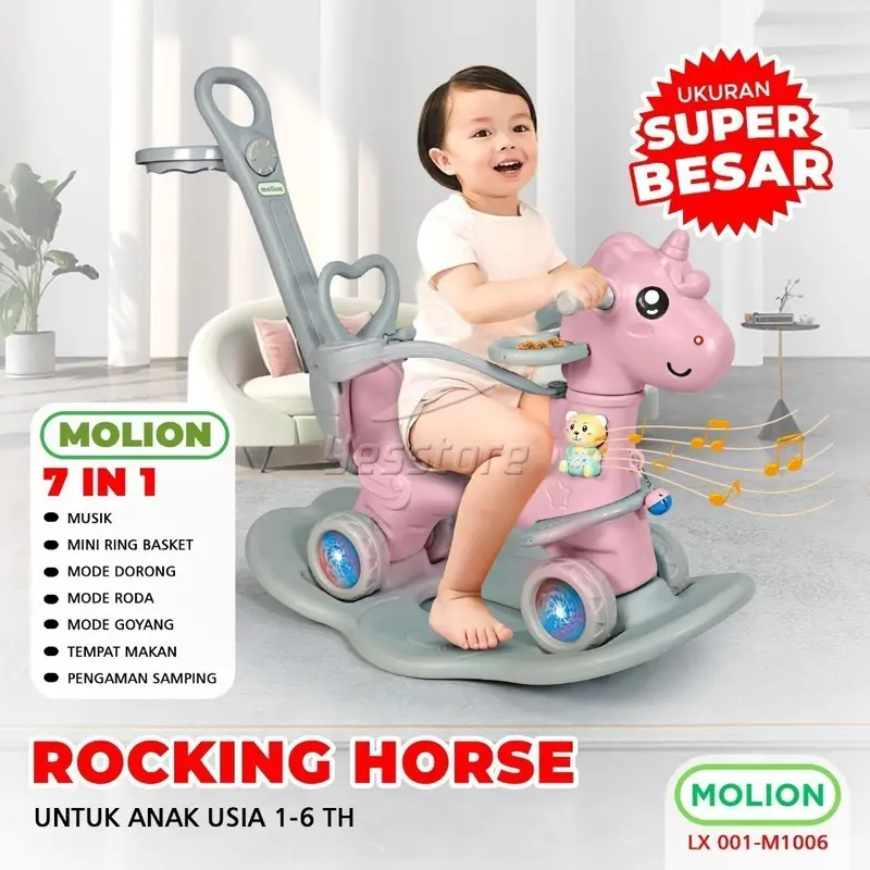 SPEEDS X MOLION SNI Mainan Kuda Kudaan 4in1 Anak-anak | Mainan Kuda Jungkat Jungkit Rocking Horse Berstandar | Kualitas Tinggi, Sangat Baik Sekali | 001-M1006 0