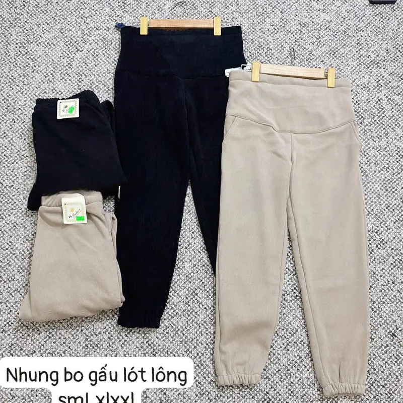 ￼Quần Bầu Lót Lông Siêu Ấm Len Nhung Tăm Bo Gấu Thu-Đông 5