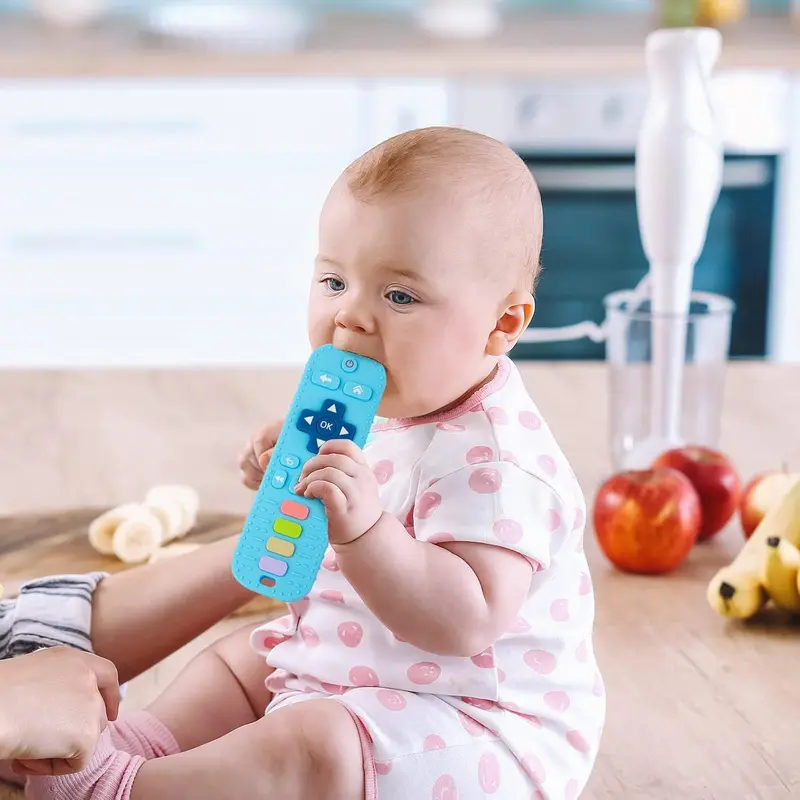 Remote Control Shaped Silicone Teether, 1 Count Baby Teething Toy, Sensory Toy for Babies, Toddler Infant Newborn Toys, Baby Gifts for Boys Girls, Christmas Gift 3