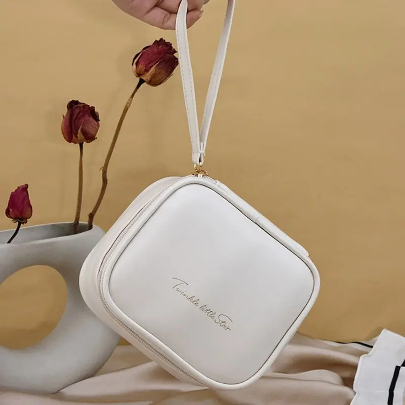 Túi Trang Điểm, Phong Cách PU, Dành Cho Nữ, Dung Tích Lớn, Đa Chức Năng, Lưu Trữ Đệm Kinh Nguyệt, Thực Dụng, Không Thấm Nước, Sắp Xếp Rửa Bag Da 5