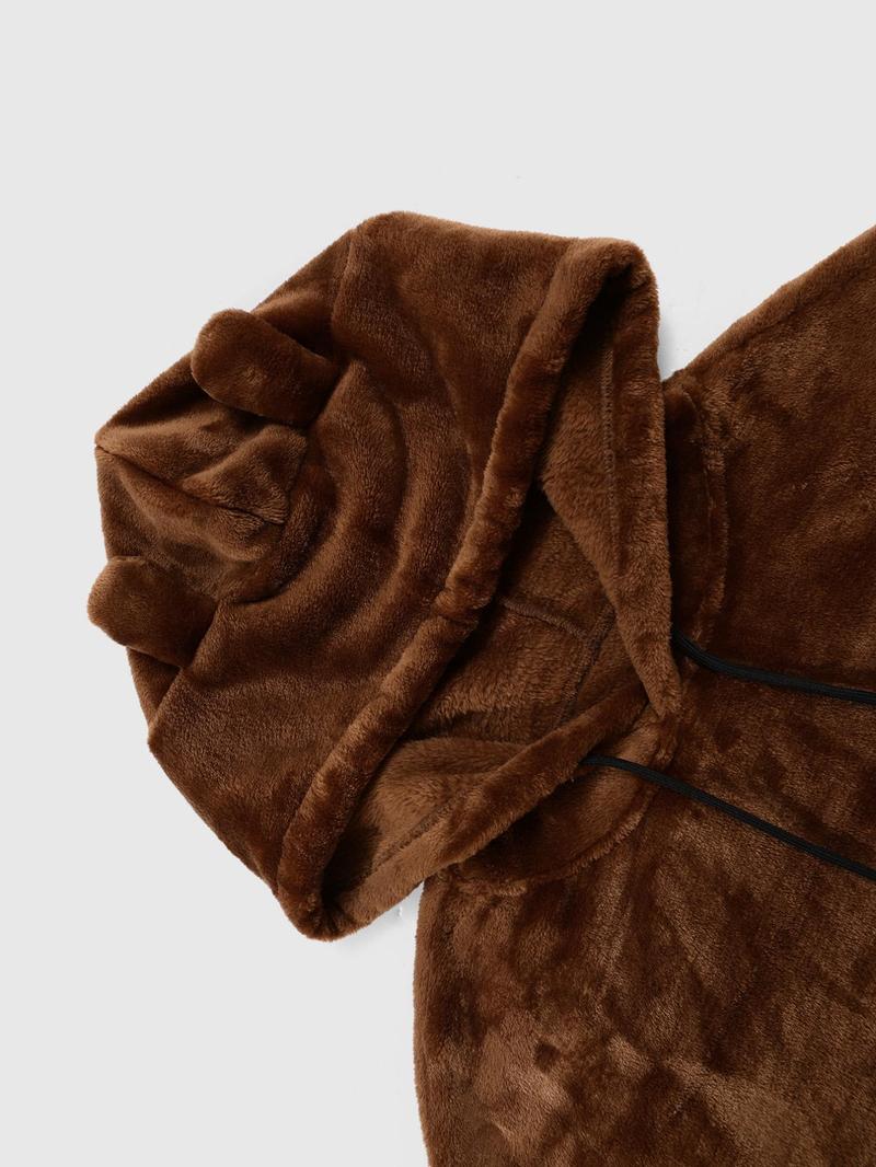 Product Introduction of Men's Solid Color 3D Bear Ear Design Hoodie, Casual Comfy Regular Fit Drop Shoulder Long Sleeve Hooded Sweatshirt for Daily Wear, Men's Clothes for Fall & Winter 9