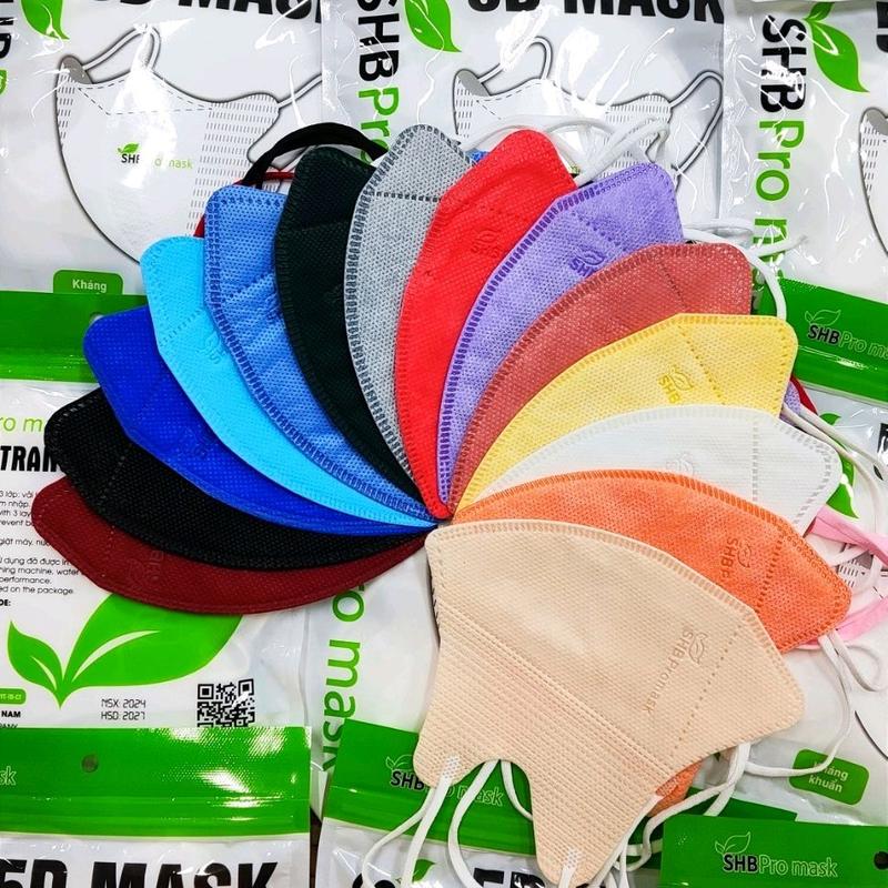 600 Cái Khẩu trang 5D SHB Pro mask Túi Zip, 3 lớp lọc bụi, kháng khuẩn, chống tia UV, ôm sát kín khuôn mặt