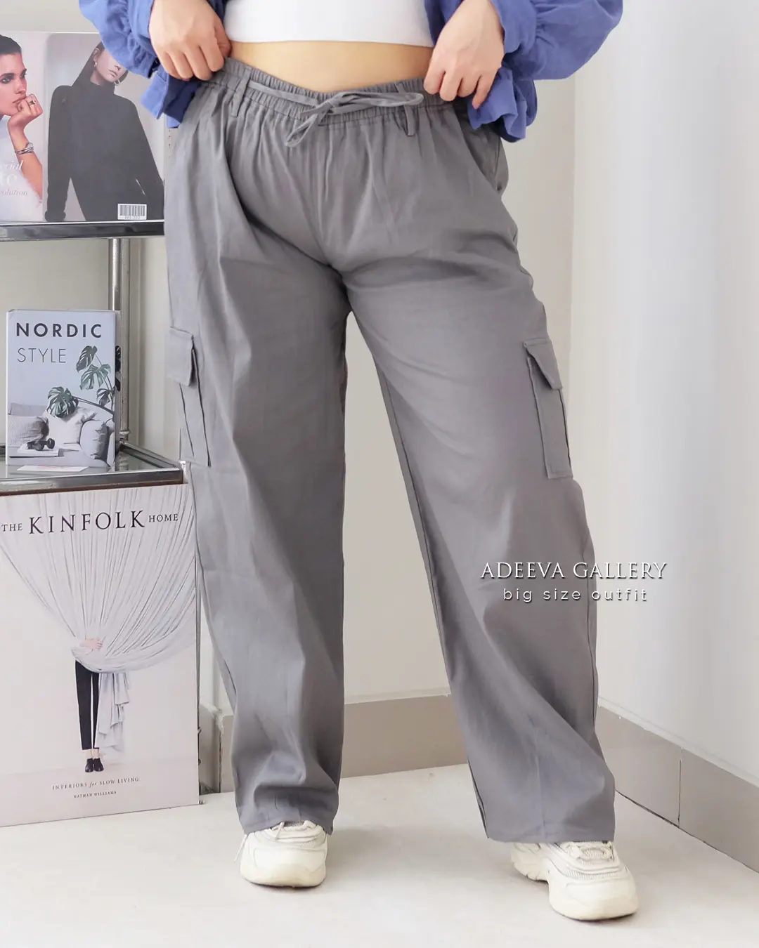 ADEEVA Cargo Pants Celana Kargo Wanita Jumbo